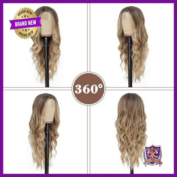 26 Inch Long Wavy Synthetic Wig Heat Resistant Natural Looking Middle Part main image 3